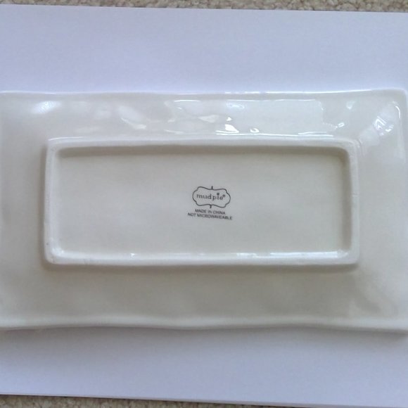 Mudpie Spooky Snacks Small Halloween Ceramic Plate with Raised Ghost - Picture 5 of 6